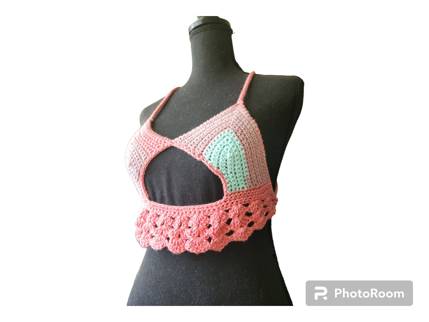 Peek-a-boob Halter Top Handmade Crochet